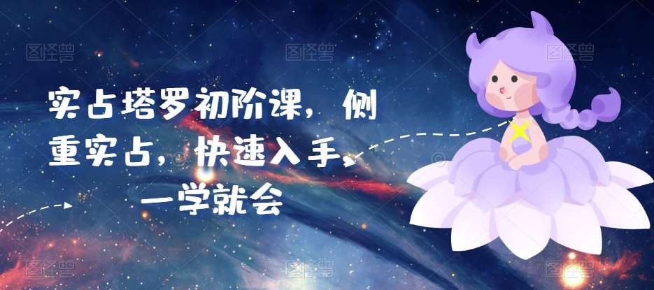 实占塔罗初阶课，侧重实占，快速入手，一学就会-靠谱项目库
