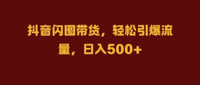 抖音闪图带货，轻松引爆流量，日入几张【揭秘】-靠谱项目库