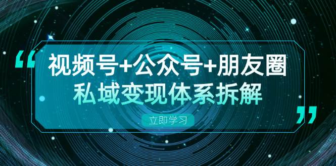 （13174期）视频号+公众号+朋友圈私域变现体系拆解，全体平台流量枯竭下的应对策略-靠谱项目库