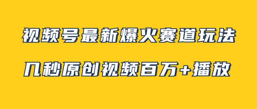 （7917期）视频号最新爆火赛道玩法，几秒视频可达百万播放，小白即可操作（附素材）-靠谱项目库