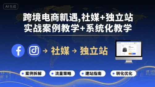 跨境电商新机遇，社媒+独立站，实战案例教学+系统化教学-靠谱项目库