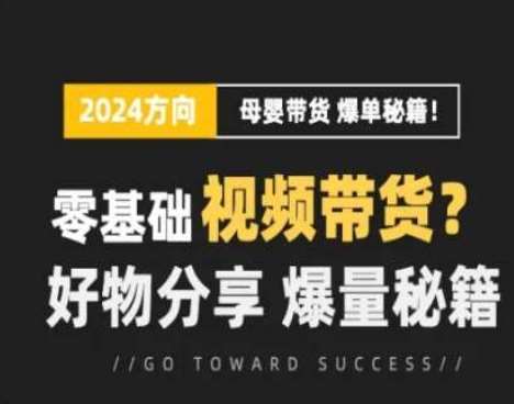 短视频母婴赛道实操流量训练营，零基础视频带货，好物分享，爆量秘籍-靠谱项目库