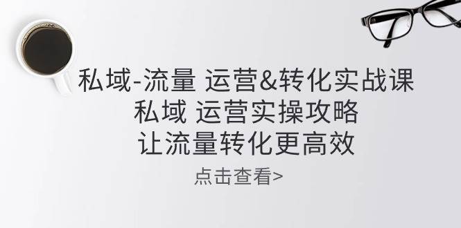 私域流量运营&转化实操课：私域运营实操攻略，让流量转化更高效-靠谱项目库