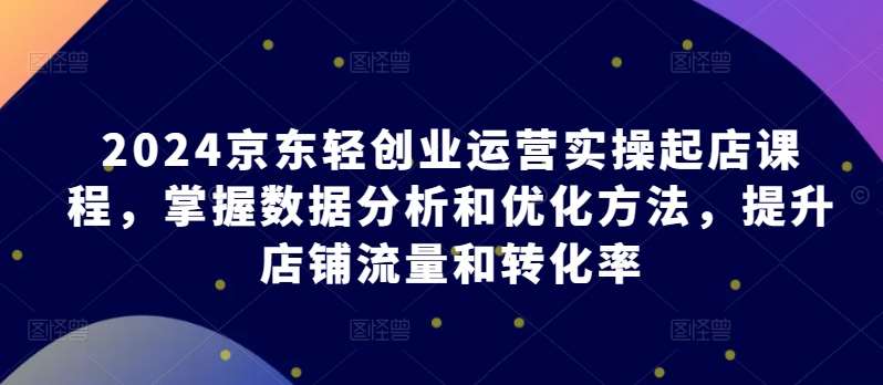2024京东轻创业运营实操起店课程，掌握数据分析和优化方法，提升店铺流量和转化率-靠谱项目库