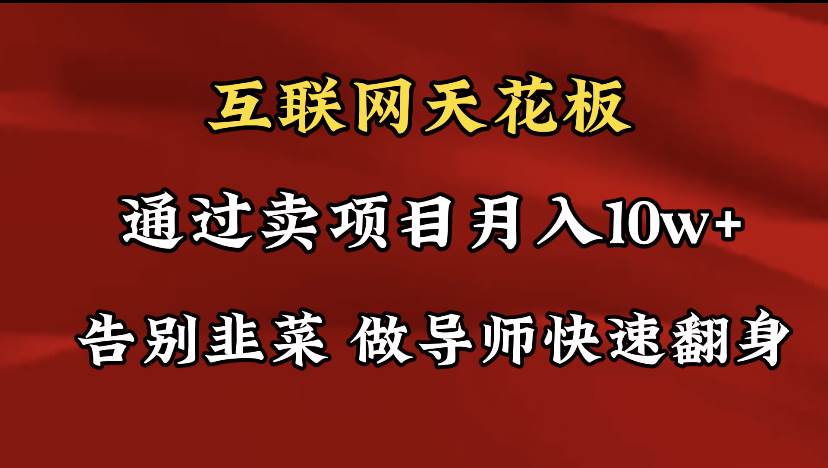 导师训练营互联网的天花板，让你告别韭菜，通过卖项目月入10w+，一定要…-靠谱项目库