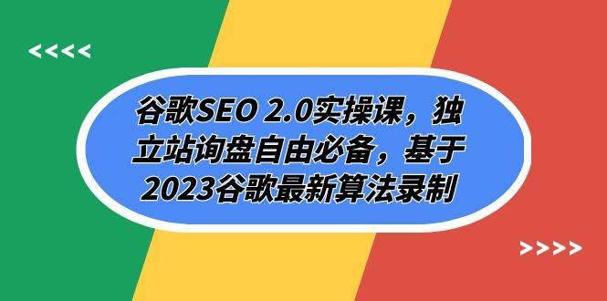 谷歌SEO 2.0实操课，独立站询盘自由必备，基于2023谷歌最新算法录制（94节）-靠谱项目库