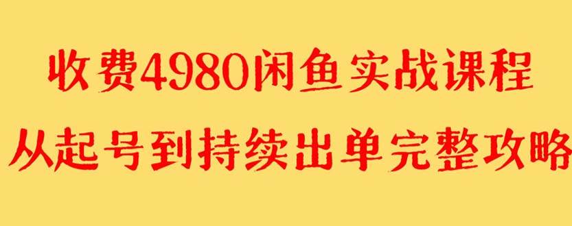 （8359期）外面收费4980闲鱼无货源实战教程 单号4000+-靠谱项目库