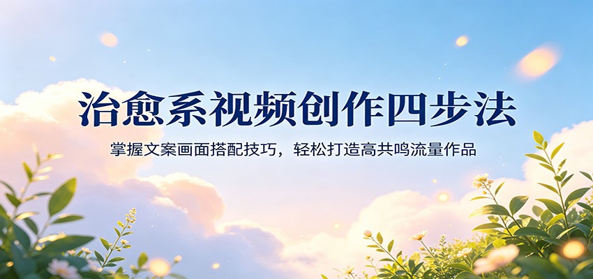 治愈系视频创作四步法：掌握文案画面搭配技巧，轻松打造高共鸣流量作品-靠谱项目库