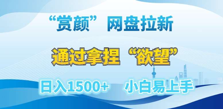 “赏颜”网盘拉新赛道，通过拿捏“欲望”日入1500+，小白易上手【揭秘】-靠谱项目库