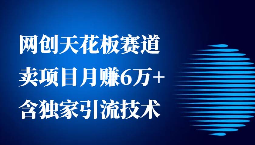 网创天花板赛道，卖项目月赚6万+，含独家引流技术（共26节课）-靠谱项目库