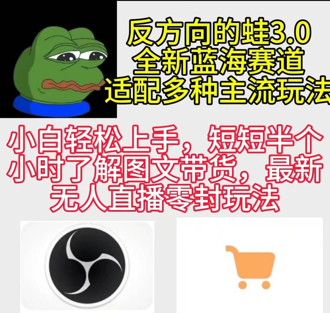 反方向的蛙3.0，图文最新玩法，变现多元化，新蓝海项目，小白轻松上手-靠谱项目库