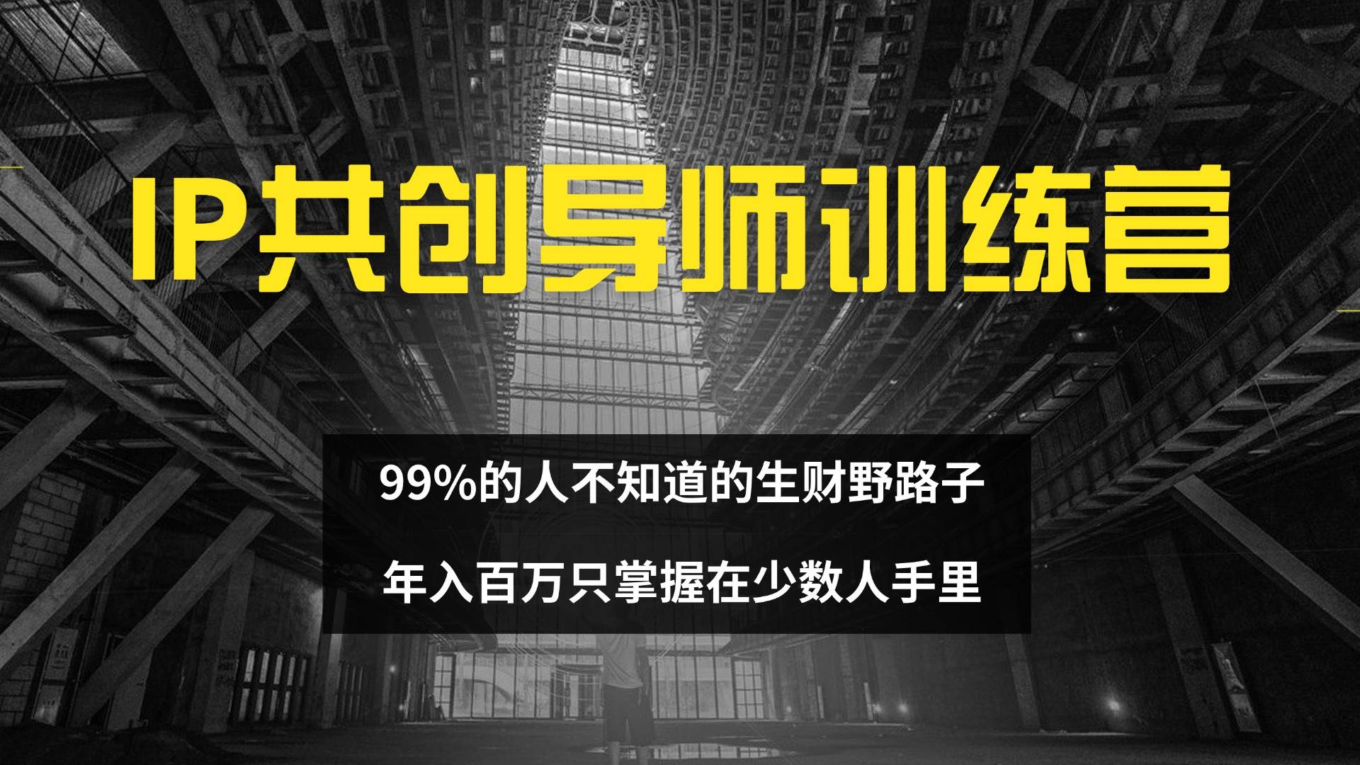 （12504期）IP共创导师训练营 99%的人不知道的生财野路子 只掌握在少数人手里-靠谱项目库