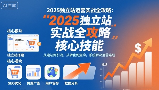 2025独立站运营实战全攻略，一站式掌握独立站运营核心技能-靠谱项目库