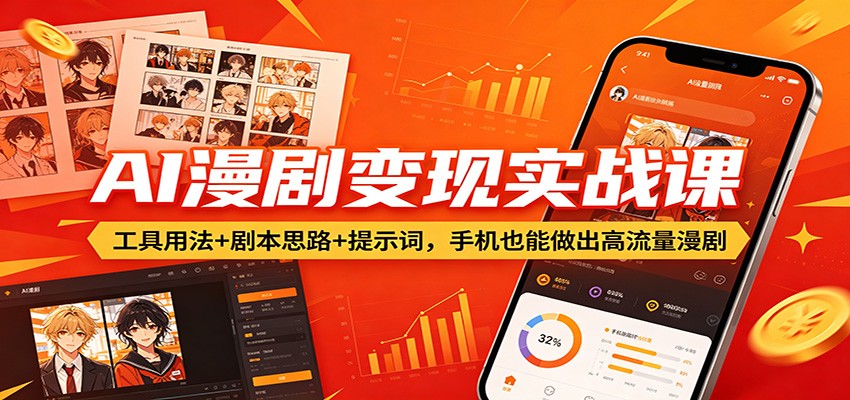 AI漫剧变现实战课：工具用法+剧本思路+提示词，手机也能做出高流量漫剧-靠谱项目库