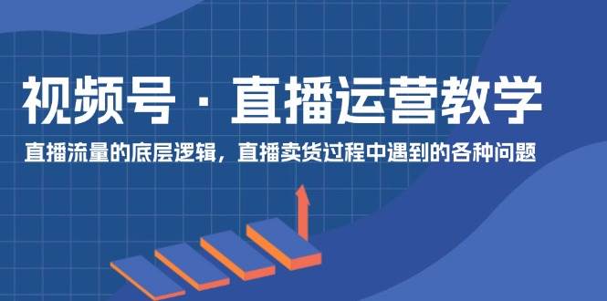 视频号直播运营教学：直播流量的底层逻辑，直播卖货过程中遇到的各种问题-靠谱项目库