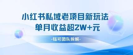 小红书私域项目新玩法，单月变现过W+-靠谱项目库