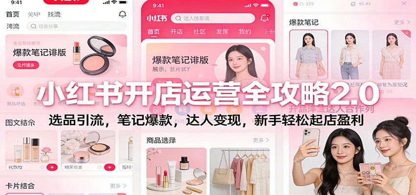 小红书开店运营全攻略2.0：选品引流，笔记爆款，达人变现，新手轻松起店盈利-靠谱项目库