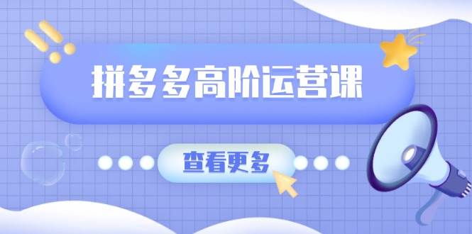 （14327期）拼多多高阶运营课：极致群爆款玩法，轻付费无尽复制，打造单品爆款之路-靠谱项目库