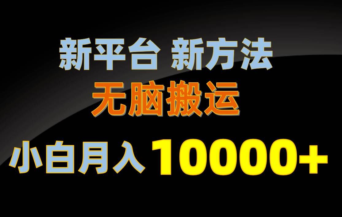 （10605期）新平台新方法，无脑搬运，月赚10000+，小白轻松上手不动脑-靠谱项目库