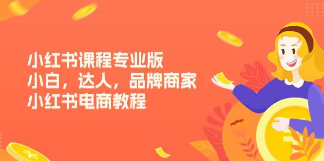 小红书课程专业版，小白，达人，品牌商家，小红书电商教程（15节）-靠谱项目库