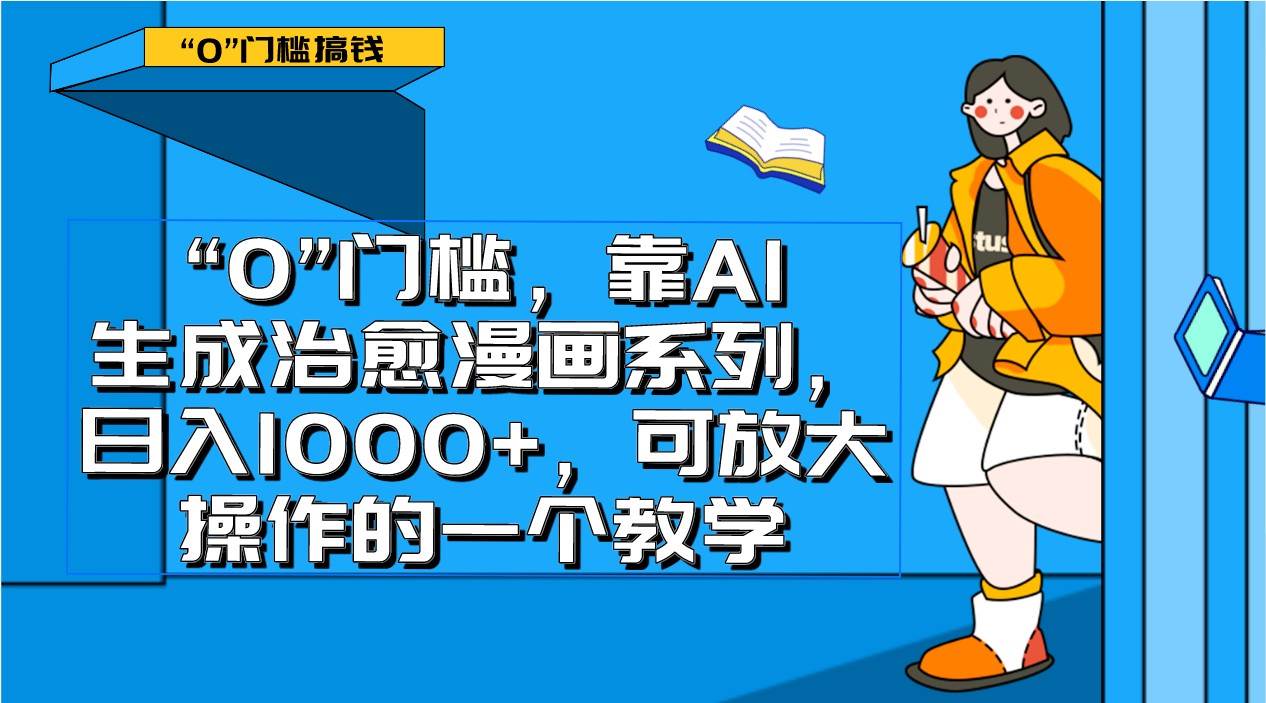 0门槛，靠AI生成治愈漫画系列，日入1000+，可放大操作的一个教学-靠谱项目库