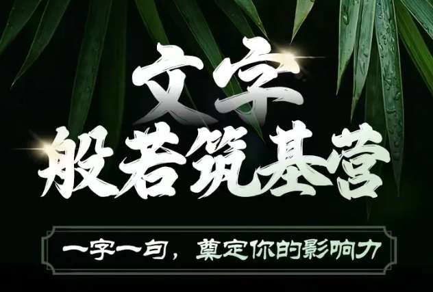 文字般若筑基营，用文字打造自己的影响力，写好文案 写出影响力 写出吸金力-靠谱项目库