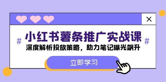 小红书-薯条推广实战课：深度解析投放策略，助力笔记曝光飙升-靠谱项目库