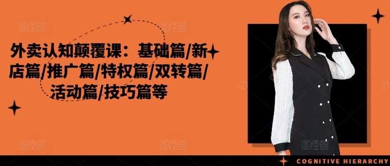 外卖认知颠覆课：基础篇/新店篇/推广篇/特权篇/双转篇/活动篇/技巧篇等-靠谱项目库