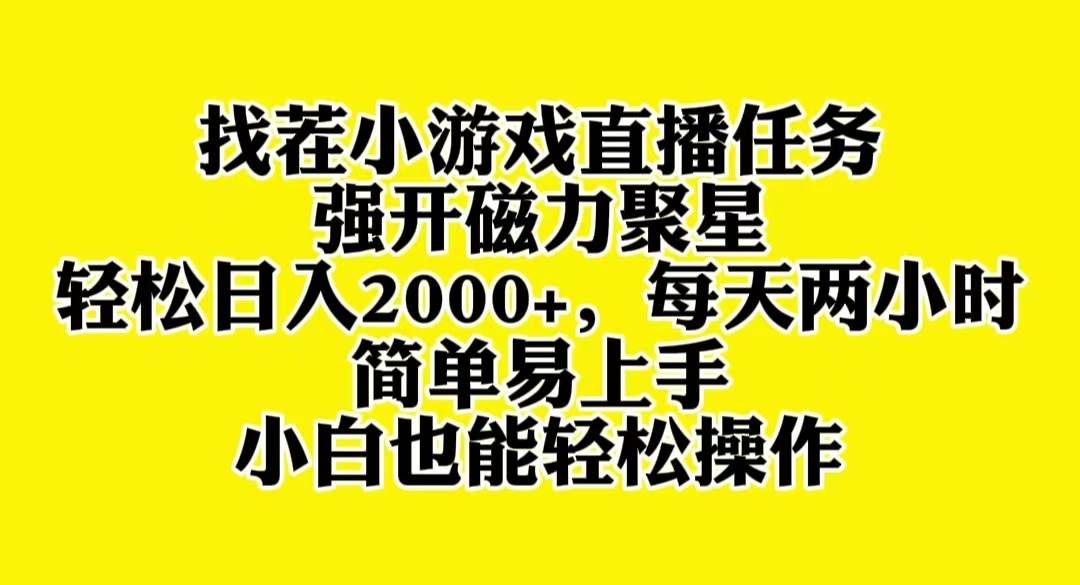 （8180期）找茬小游戏直播，强开磁力聚星，轻松日入2000+，小白也能轻松上手-靠谱项目库