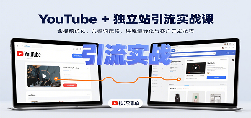 YouTube+独立站引流实战课：含视频优化、关键词策略，讲流量转化与客户开发技巧-靠谱项目库
