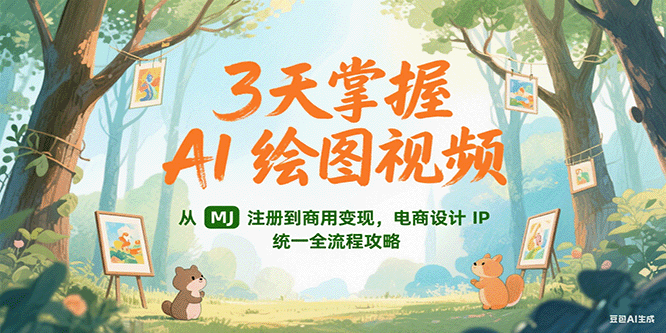 3天掌握AI绘图视频，从MJ 注册到商用变现，电商设计IP统一全流程攻略-靠谱项目库