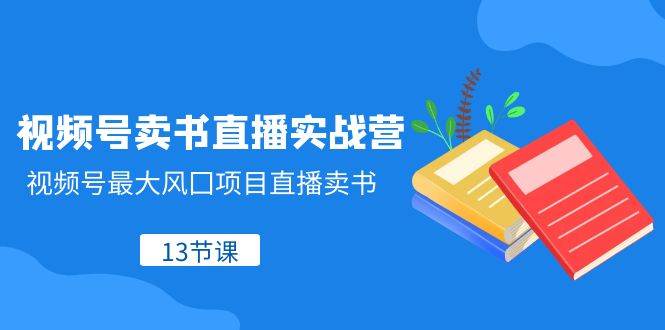 视频号卖书直播实战营，视频号最大风囗项目直播卖书（13节课）-靠谱项目库