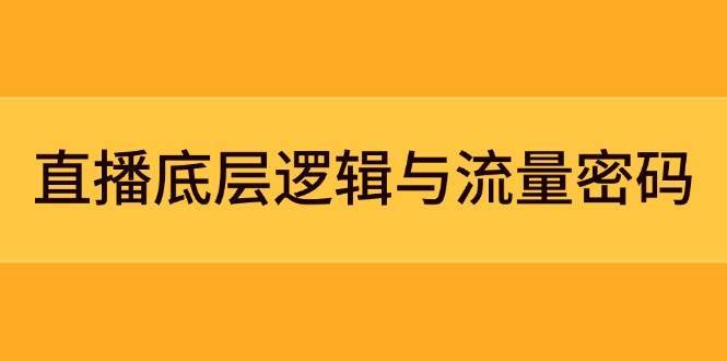 直播底层逻辑与流量密码：定位模型+案例拆解，急速流承接与数据优化全攻略-靠谱项目库