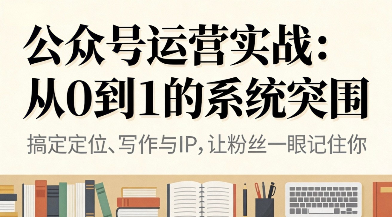 公众号运营实战：从0到1的系统突围-靠谱项目库