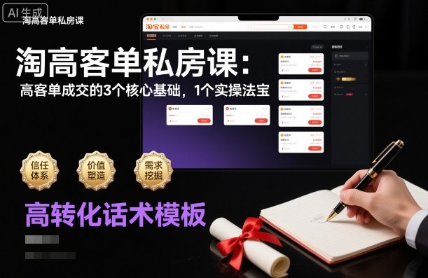 淘高客单私房课：高客单成交的3个核心基础，1个实操法宝-靠谱项目库