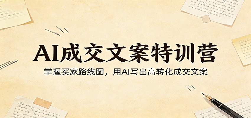 AI成交文案特训营：掌握买家路线图，用AI写出高转化成交文案-靠谱项目库