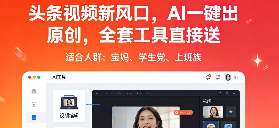 头条视频新风口，AI一键出原创，全套工具直接送，人人可做，有手就行【揭秘】-靠谱项目库
