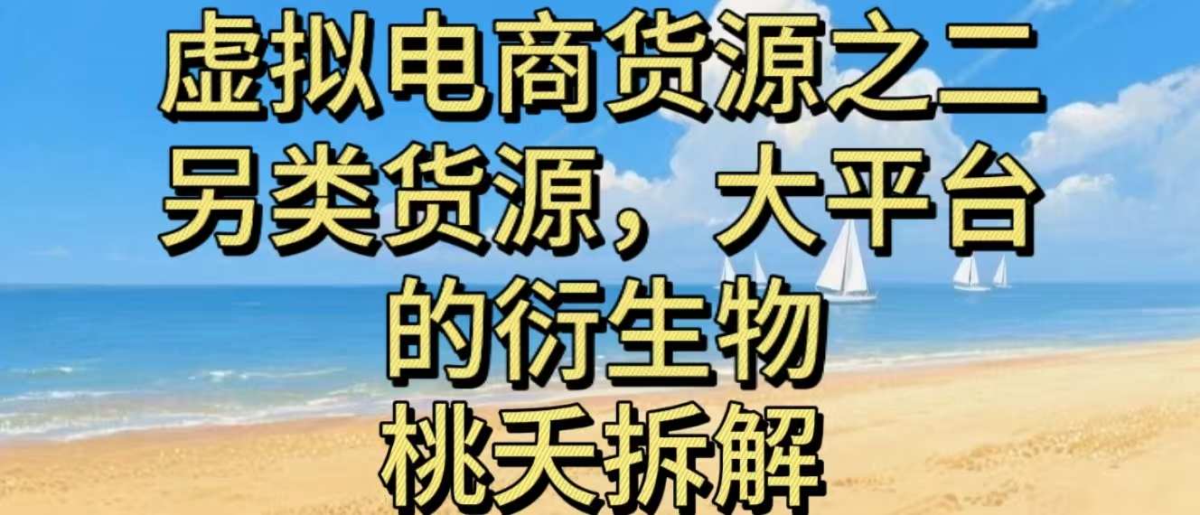 虚拟电商之二—另类的货源，大平台的衍生物-靠谱项目库