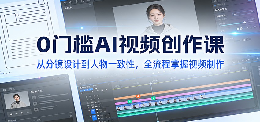 0门槛AI视频创作课：从分镜设计到人物一致性，全流程掌握视频制作-靠谱项目库