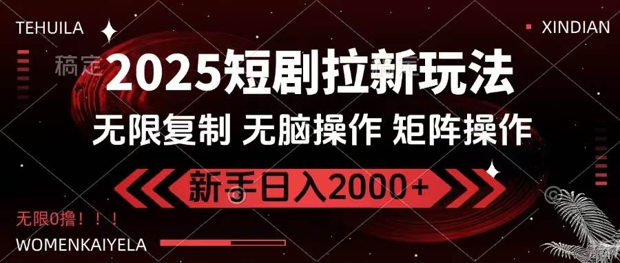 （14429期）2025短剧拉新玩法，无需注册登录，无限0撸，无脑批量操作日入2000+-靠谱项目库