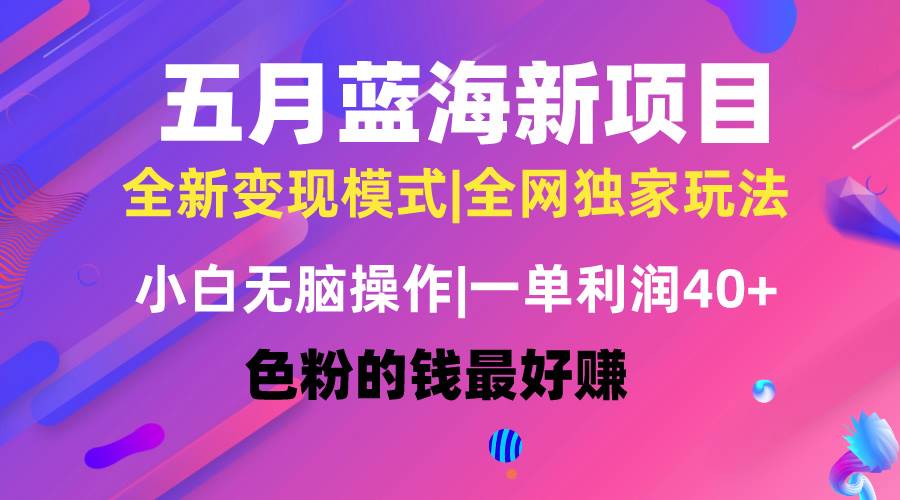 五月蓝海项目全新玩法，小白无脑操作，一天几分钟，矩阵操作，月入4万+-靠谱项目库
