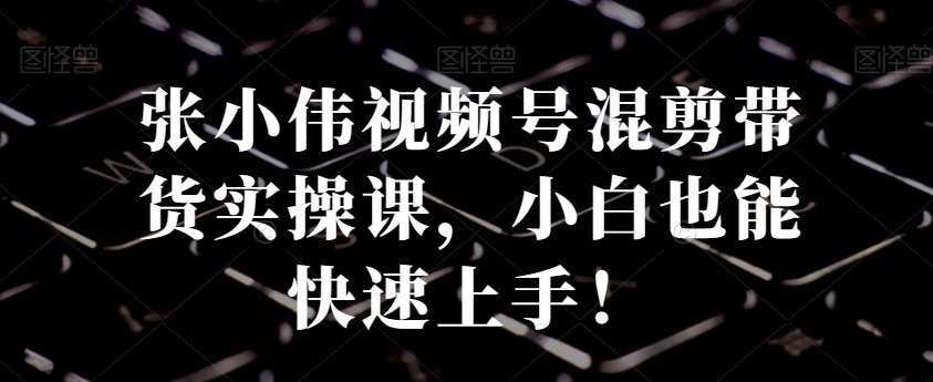 张小伟视频号混剪带货实操课，小白也能快速上手！-靠谱项目库