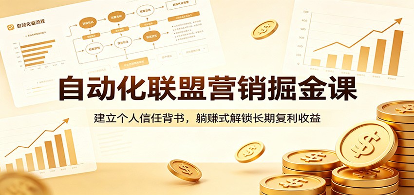 自动化联盟营销掘金课：建立个人信任背书，躺赚式解锁长期复利收益-靠谱项目库