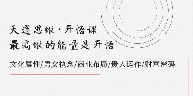 天道思维·开悟课-最高维的能量是开悟 文化属性/男女执念/商业布局/贵人运作/财富密码-靠谱项目库