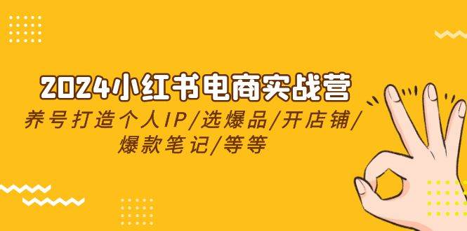 2024小红书电商实战营，养号打造IP/选爆品/开店铺/爆款笔记/等等（24节）-靠谱项目库