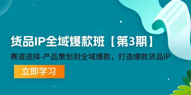 货品IP全域爆款班【第3期】赛道选择、产品策划到全域爆款，打造爆款货品IP-靠谱项目库