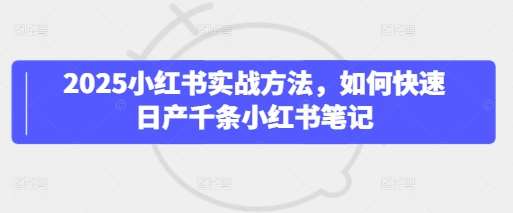 2025小红书实战方法，如何快速日产千条小红书笔记-靠谱项目库