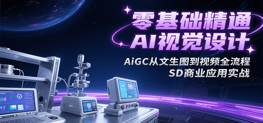 零基础精通AI视觉设计，AiGC从文生图到视频全流程，SD商业应用实战-靠谱项目库