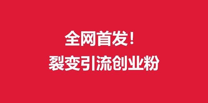 （9061期）（全网首发）外面收费几千的裂变引流高质量创业粉-靠谱项目库