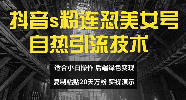 抖音s粉连怼美女号自热引流技术复制粘贴，20天万粉账号，无需实名制，矩阵操作【揭秘】-靠谱项目库